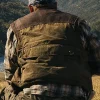 James Belmont Movie Heart Of The Beast 2026 Brad Pitt Brown Leather Vest Back View