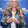 Jenna Bandy DALLAS 2026 Credit Tip Off Tour Multi Patchwork Denim Jacket Front