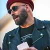 John Travolta Los Angeles Music Event 2026 Black Leather Jacket
