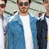 Jonas Brothers x Kevin Jonas Dodger Stadium 2026 Blue Suede Jacket Front View
