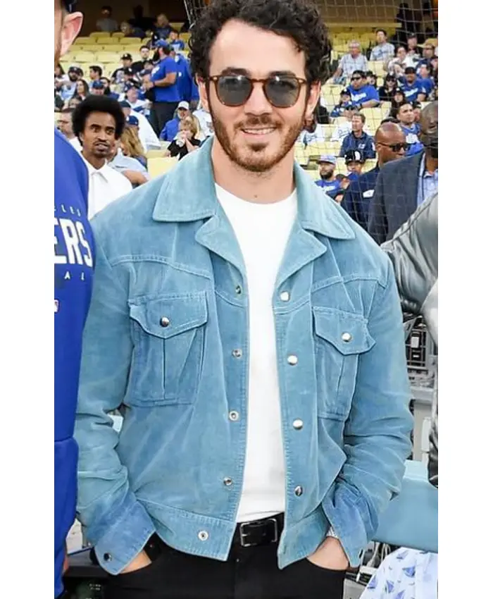 Jonas Brothers x Kevin Jonas Dodger Stadium 2026 Blue Suede Jacket On Sale