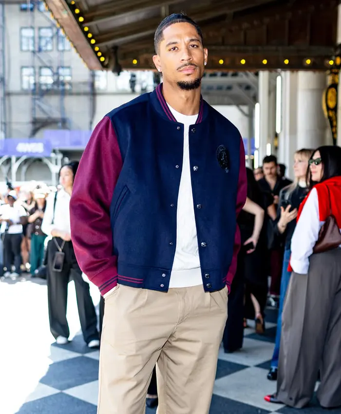 Josh Hart New York Fashion 2026 Blue Wool Varsity Jacket
