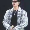 Jungkook BTS ARIRANG World Tour Chicago Diesel L-Pylon-A Cracked-Finish Leather Jacket Front