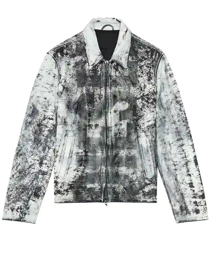 Jungkook BTS ARIRANG World Tour Chicago Diesel L-Pylon-A Cracked-Finish Leather Jacket Shop now