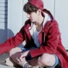 Jungkook BTS Album Spring Day and Not Today Hooded Brown Leather Jacket