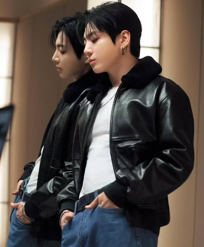 Jungkook Calvin Klein Fall 2026 Denim Campaign Leather Jacket