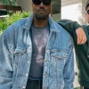 Kanye West Balenciaga Padded Blue Denim Trucker Jacket On Sale