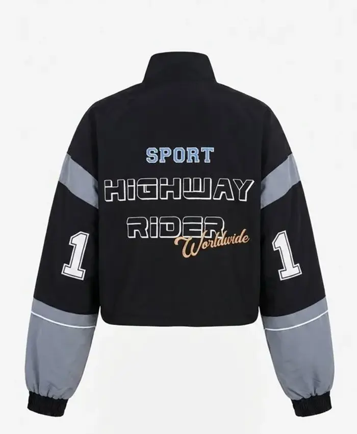 Kartanya Maynard TV Series Heartbreak High 2026 Zoe Clarke Black & Grey Racer Jacket Back