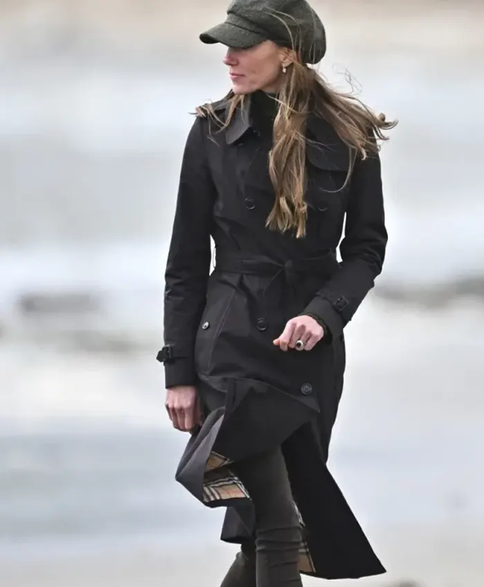 Kate Middleton Scotland Bute Shinty 2026 Black Trench Coat