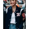 Kate Upton MLB Detroit Tigers Navy Blue & White Bomber Jacket