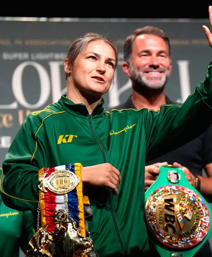 Katie Taylor Croke Park Event Conference 2026 Green Jacket Front View