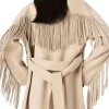 Kaya Scodelario TV Series The Gentlemen 2026 Susie Glass Fringe Wool Coat Back View