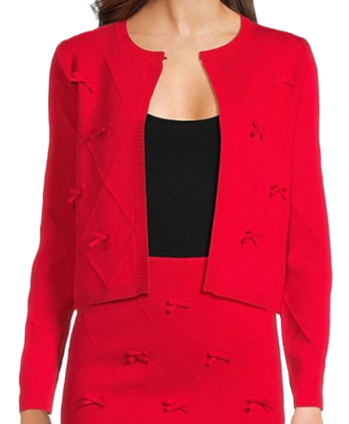 Kennedi Reece TV Series A Different World 2026 Hazel Henry Red Bow Cardigan