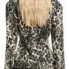 Kristen Johnston TV Series Leanne 2026 Carol Leather Collar Leopard Printed Jacket Back View