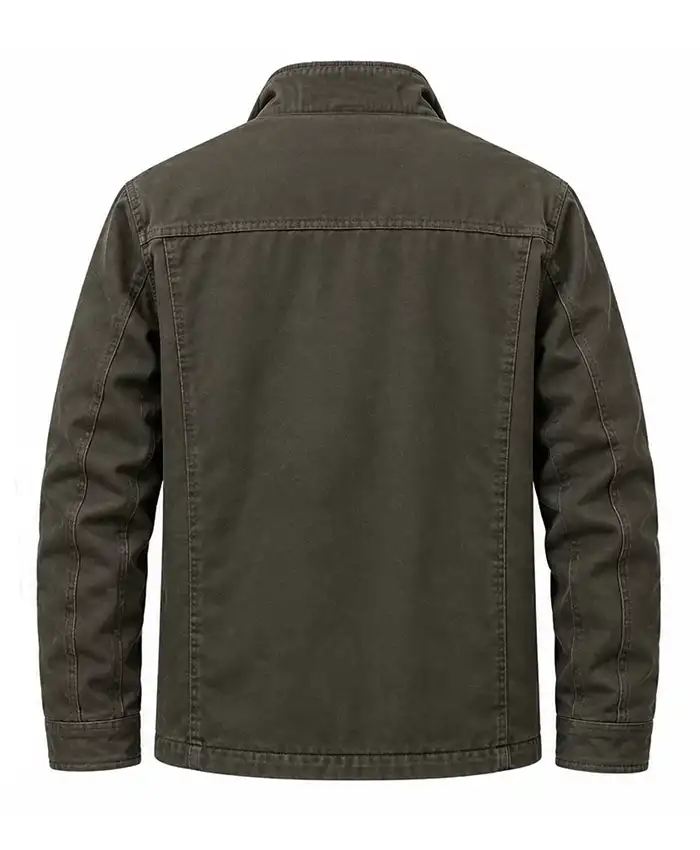 Kyle Clark TV Series Crew Girl 2026 Brown Military Field Jacket Back View