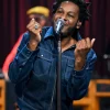 Leon Bridges The Tonight Show Starring Jimmy Fallon 2026 Blue Denim Trucker Jacket Front