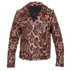 Leopard Print Leather Jacket
