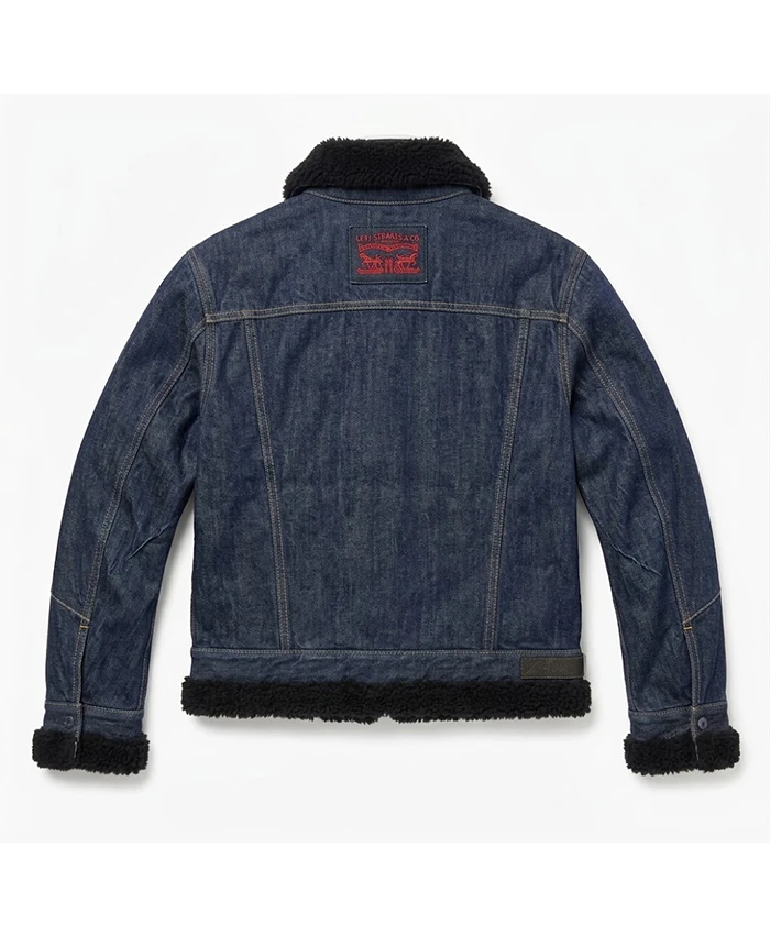 Levi’s x Sacai Third Collaborative Capsule Collection Denim Sherpa Jacket Back View
