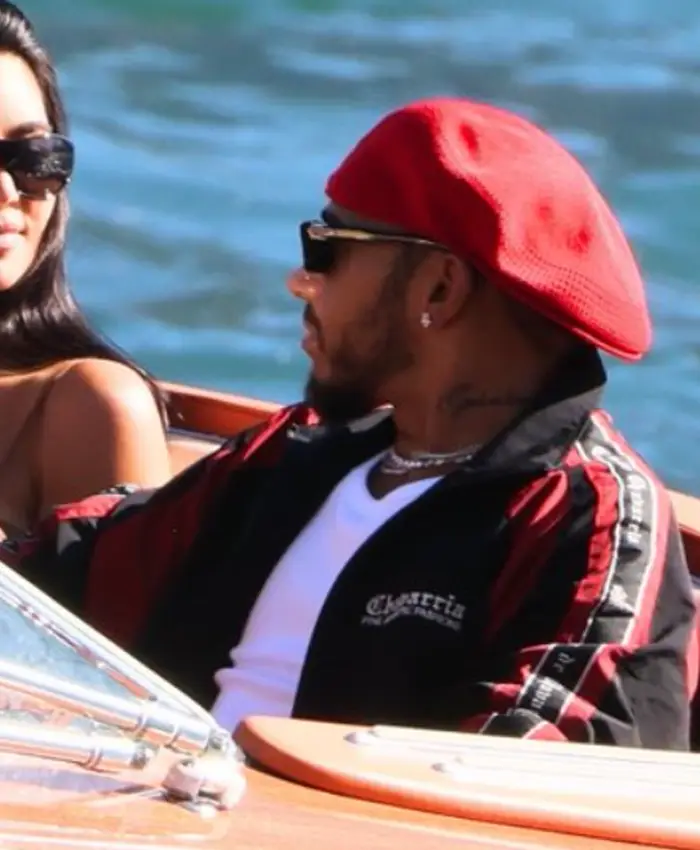 Lewis Hamilton Lake Como Italy 2026 Willy Chavarria Casa de Chavarria Track Jacket