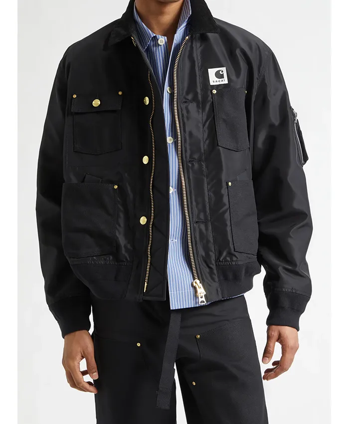 Lewis Hamilton Sacai x Carhartt WIP Nylon Twill & Duck Canvas Blouson Jacket Front View