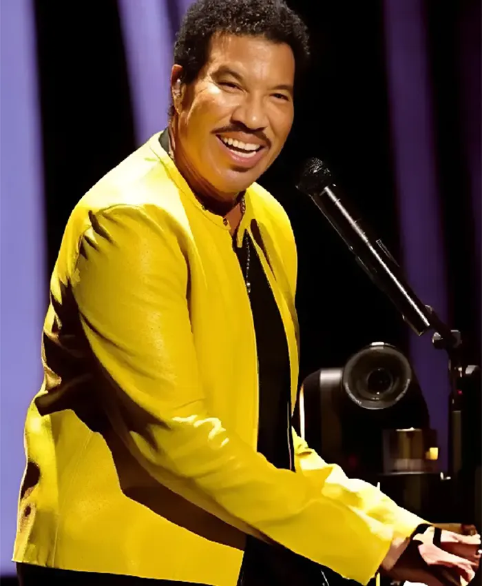 Lionel Richie The Muny Bright Yellow Perforated Leather Jacket