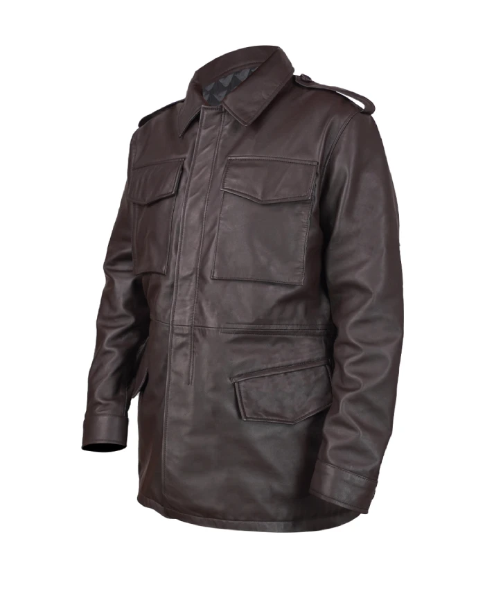 M65 Field real leather jacket with classic military-inspired styling