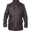 Classic M65 real leather jacket for casual and outdoor-inspired outfits