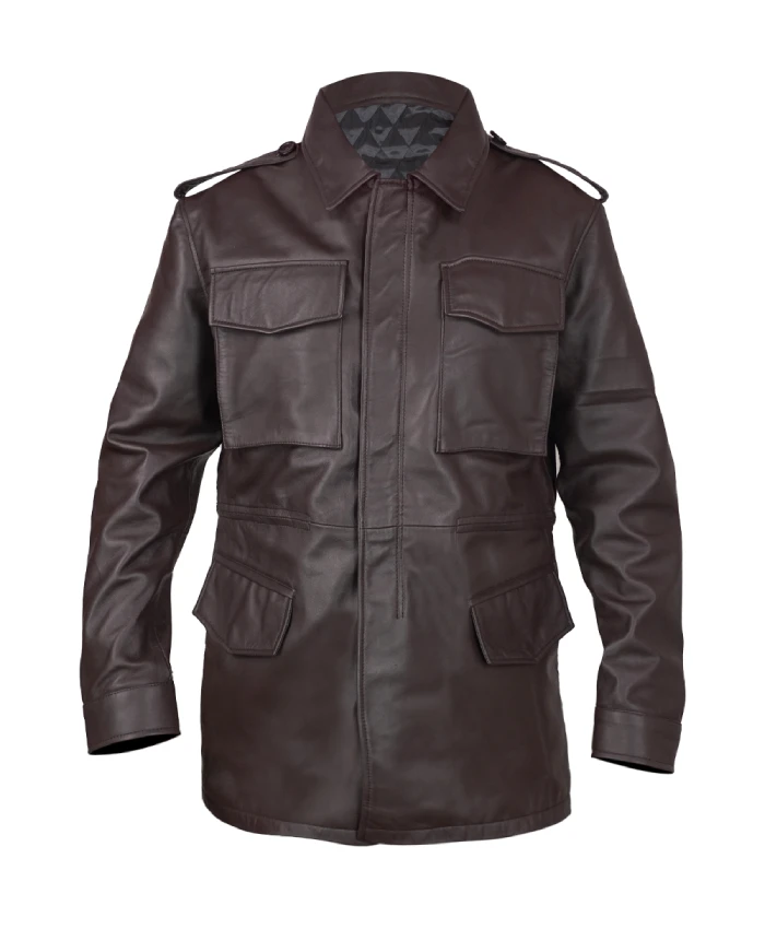 Classic M65 real leather jacket for casual and outdoor-inspired outfits