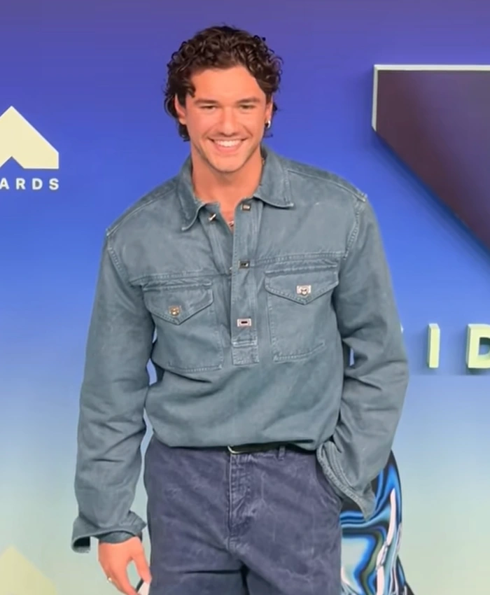 MTV Video Music Awards 2026 Belmont Cameli Blue Denim Jacket Front