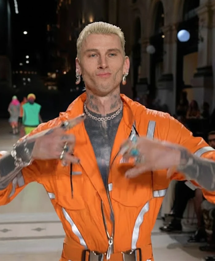 Machine Gun Kelly (MGK) Vogue World Milan Orange Byblos Tracksuit