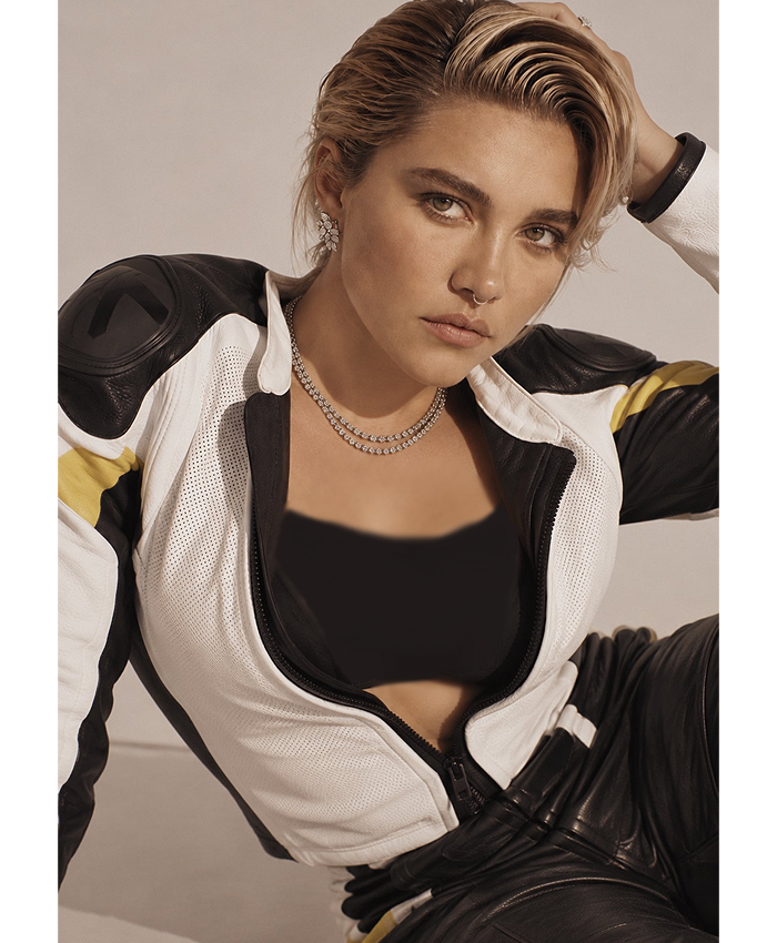 Magazine Photoshoot 2026 Florence Pugh The New Era Leather Moto Jacket