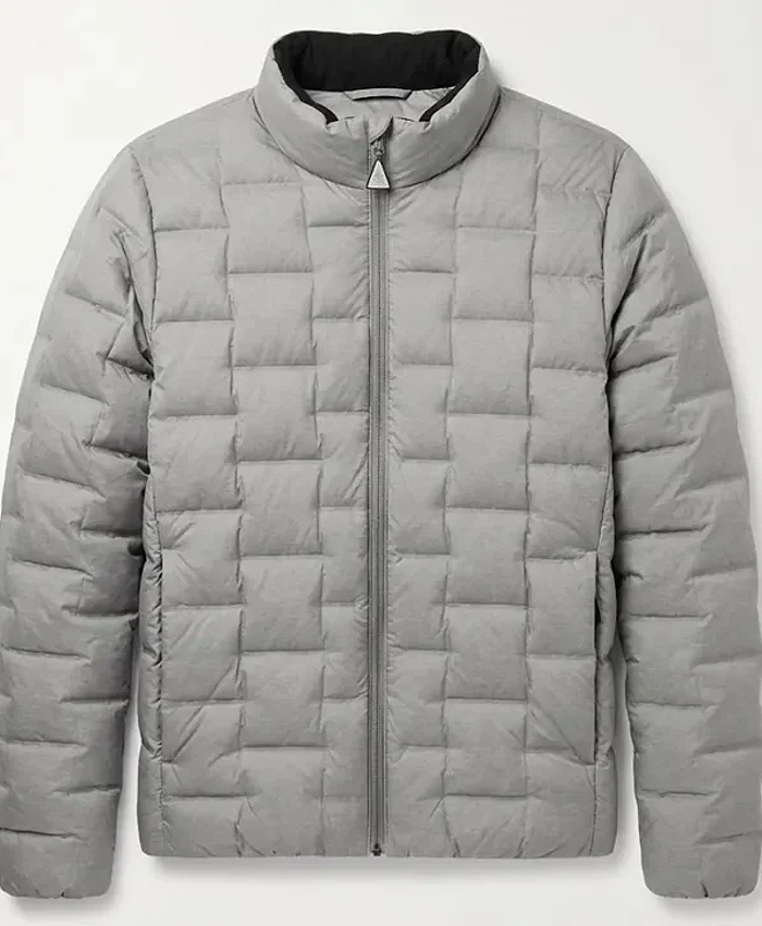 Manny López TV Series Anna Pigeon 2026 Manuel Rodriguez-Saenz Quilted Grey Puffer Jacket