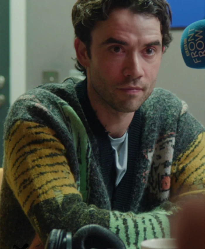 Marble Hall Murders S01 Jamie Blackley Grey Cardigan