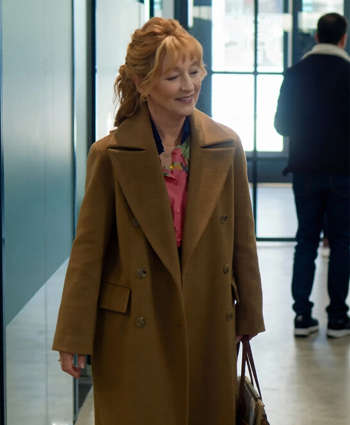 Marble Hall Murders S01 Lesley Manville Brown Wool Coat
