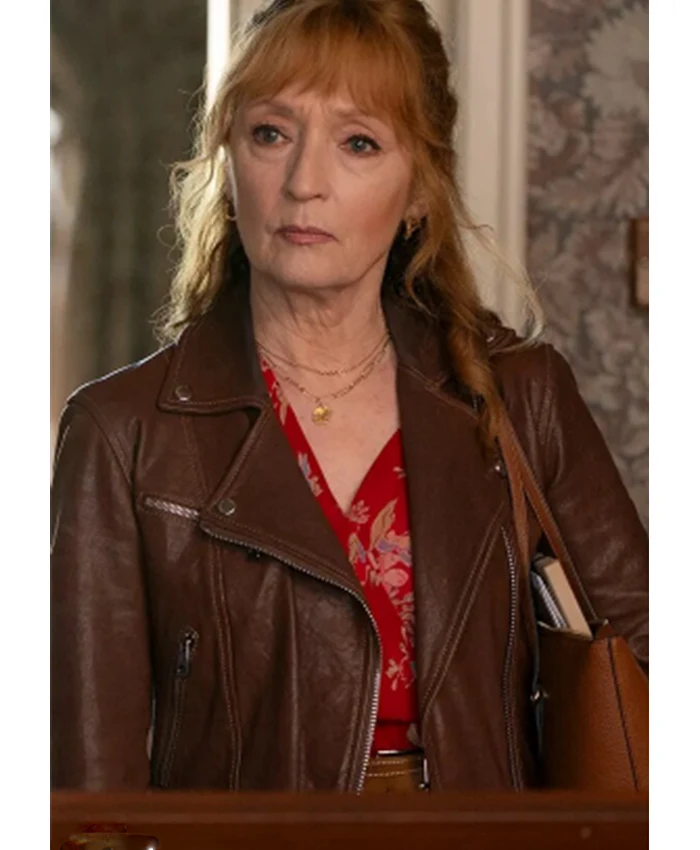 Marble Hall Murders S01 Lesley Manville Leather Jacket