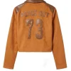 Margy El Sherif TV Series Ted Lasso 2026 Peace Out 73 Brown Suede Leather Jacket Back View