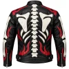 Men's Halloween Skeleton Skull & Flames Gothic Leather Biker Jacket
