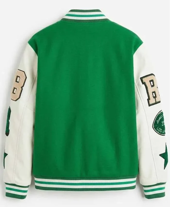 Mia Yim WWe SmackDown 2026 Green Varsity Letterman Jacket Back