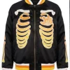 Mickey Mouse Skeleton Black Varsity Jacket
