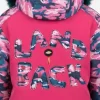 Millie TV Series North Of North 2026 Zorga Qaunaq Pink and Blue Camouflage Fur Collar Puffer Jacket Back View