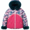 Millie TV Series North Of North 2026 Zorga Qaunaq Pink and Blue Camouflage Fur Collar Puffer Jacket Front