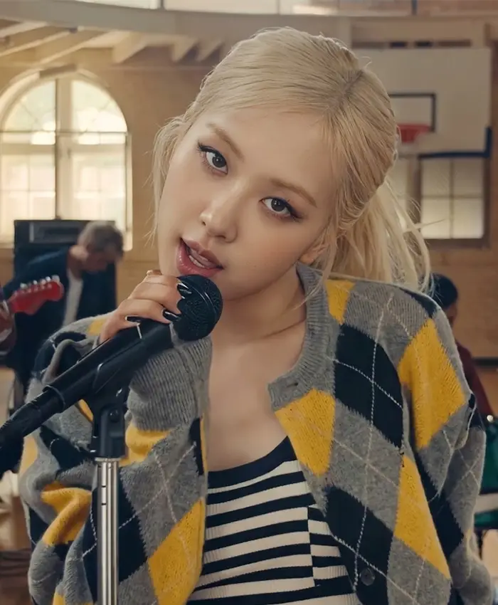 Music Video New Trick Rose Checkered Cardigan