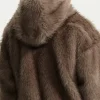 NBA Superstar Ja Morant Nike Brown Fur Hooded Jacket Back