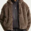 NBA Superstar Ja Morant Nike Brown Fur Hooded Jacket Front