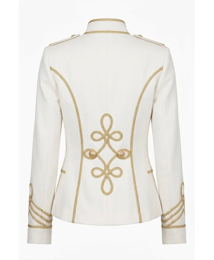 NFL Super Bowl Halftime Show 2027 Miley Cyrus Military White Jacket Back View