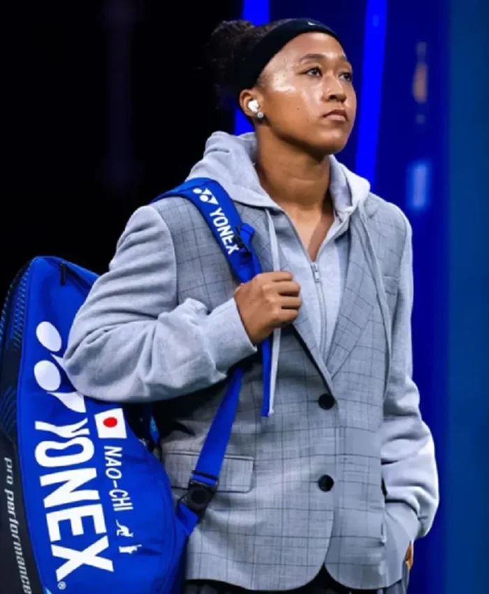 Naomi Osaka US Open 2026 Grey Plaid Hooded Blazer