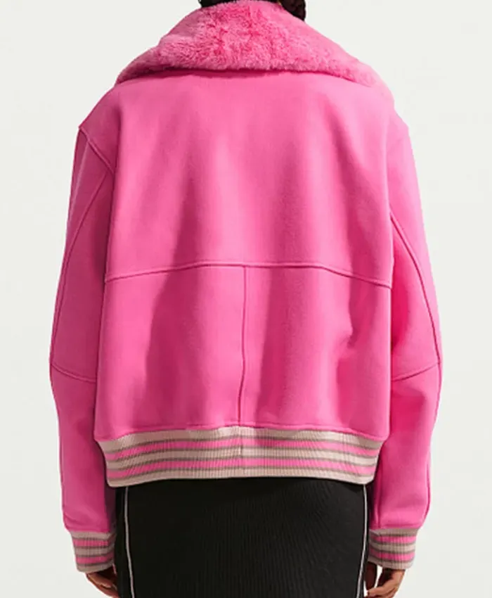 Naomi Osaka US Open Event Final 2026 Pink Bomber Jacket Back View
