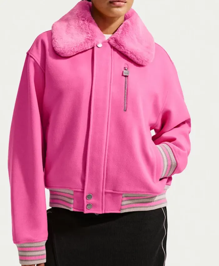 Naomi Osaka US Open Event Final 2026 Pink Bomber Jacket Front View