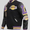 National Basketball Association 2026 Los Angeles Lakers Logo Black Wool Varsity Jacket