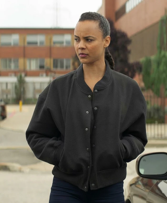 Neagley S01 Maria Sten Black Bomber Jacket
